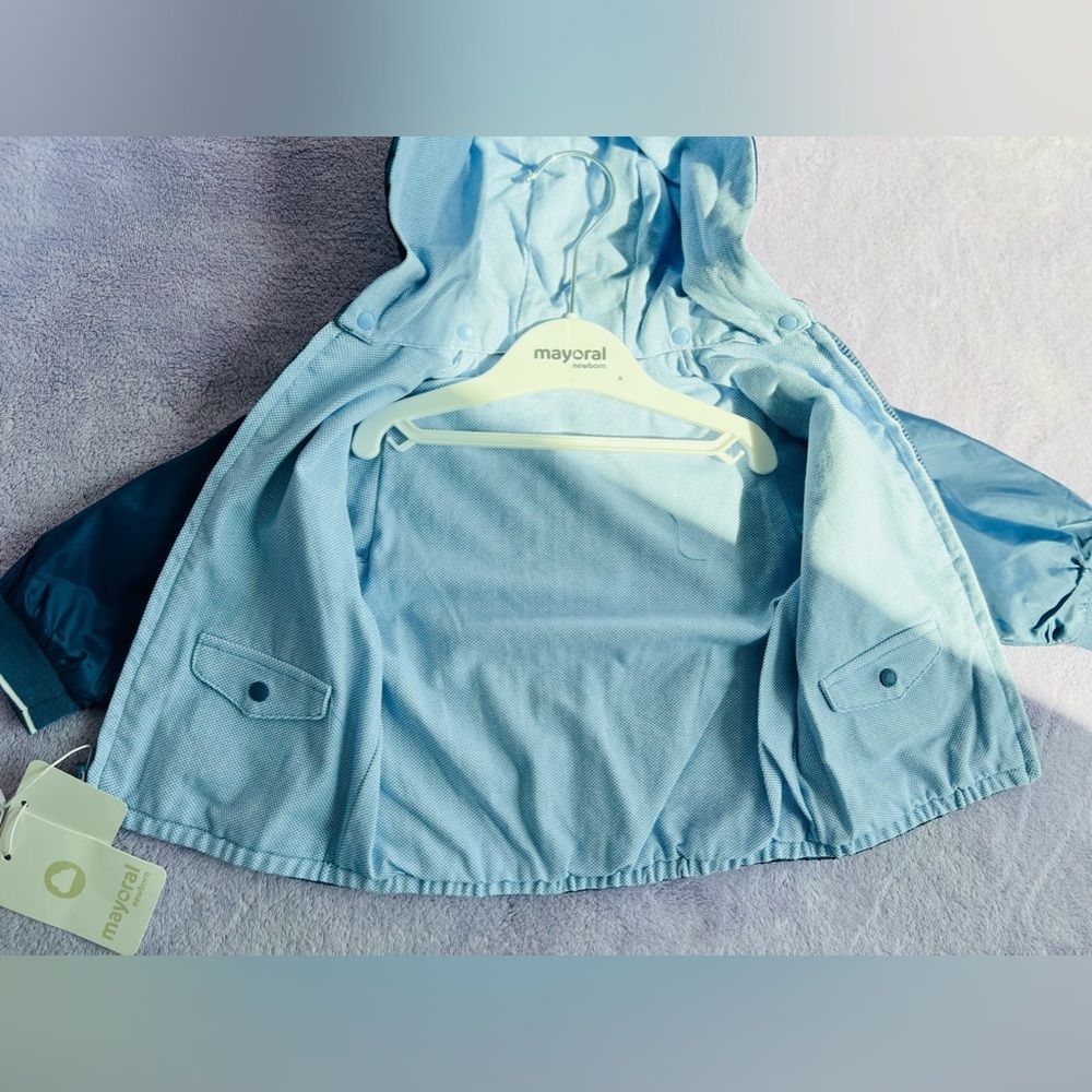 MAYORAL NEW WITH TAGS Reversible Hooded Windbreaker Imperial Size: 6-9 Months - Picture 11 of 11